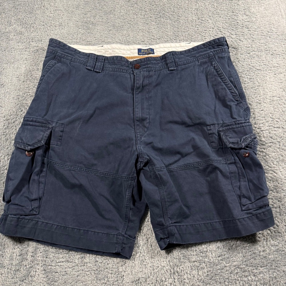 Polo Ralph Lauren  Navy Blue Heavy Thick Cargo Shorts Tactical Size 42